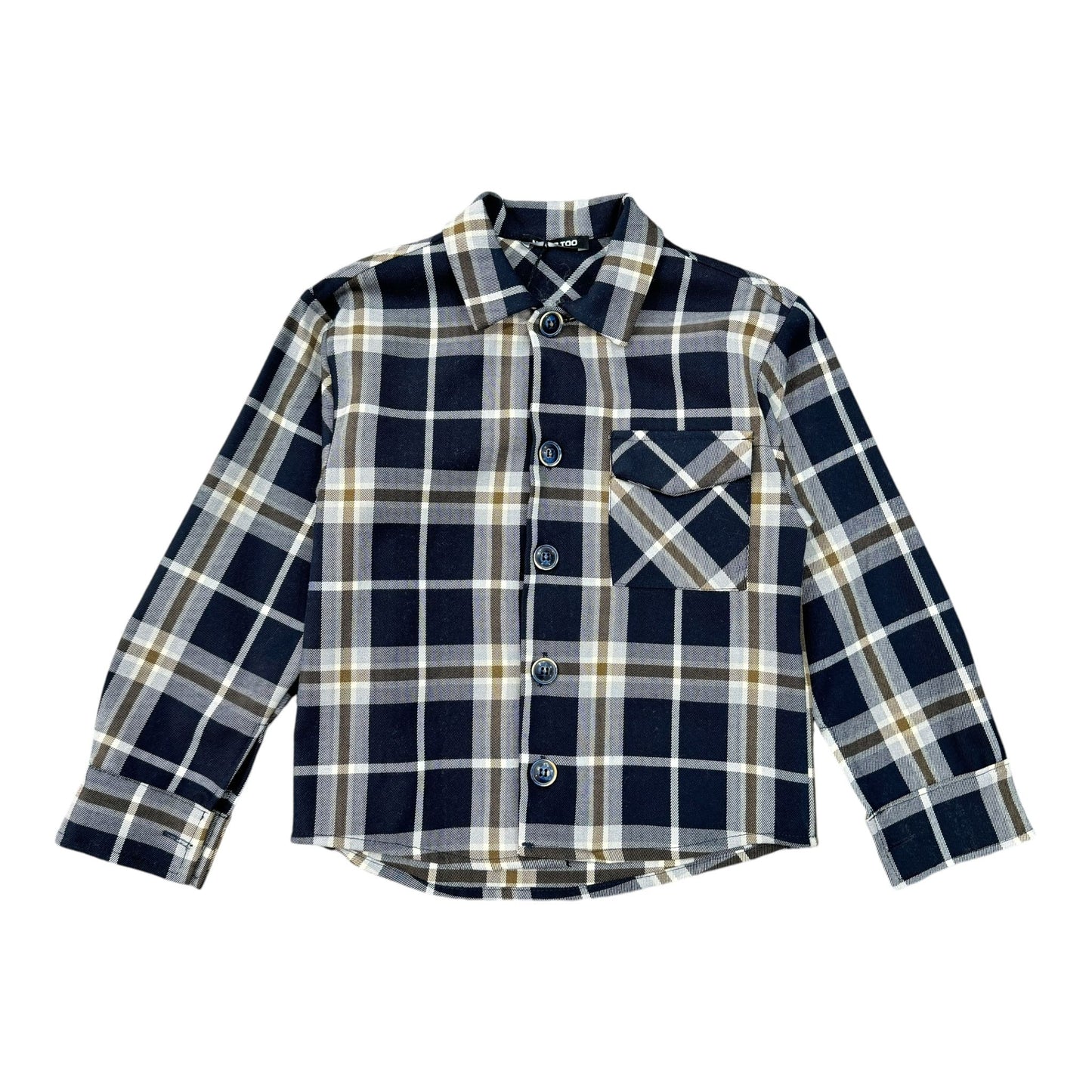 CAMICIA QUADRI NEVER TOO BAMBINO BLU