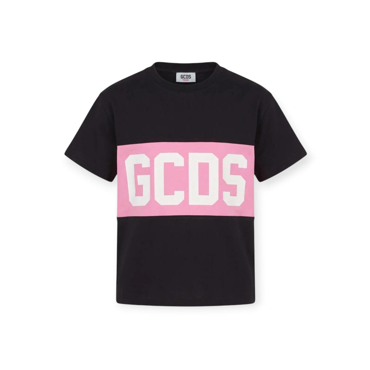 T-SHIRT BANDA LOGO NERA ROSA