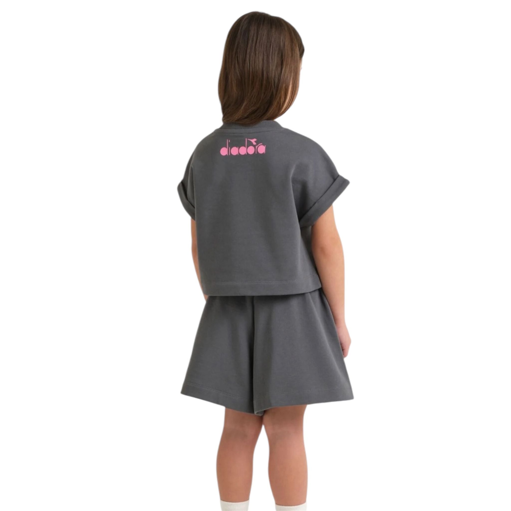 COMPLETO BAMBINA CROPPED GRIGIO