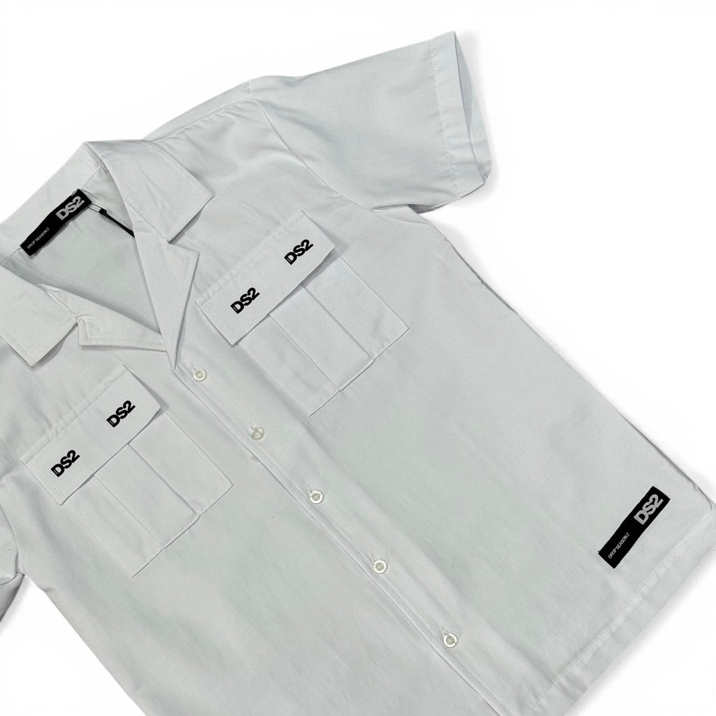 CAMICIA CON TASCHE BAMBINO BIANCA