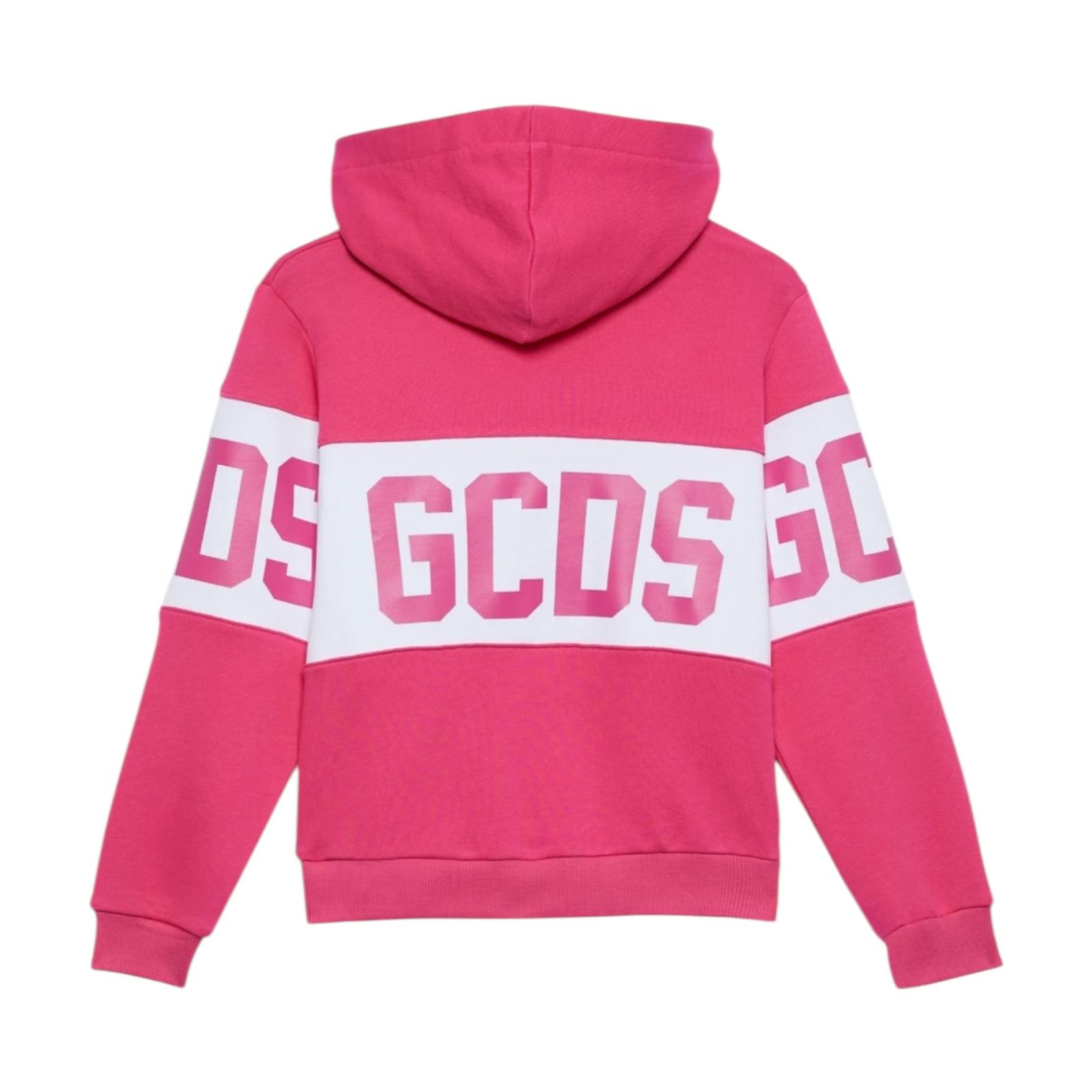 FELPA CON CAPPUCCIO BAMBINA GCDS FUXIA