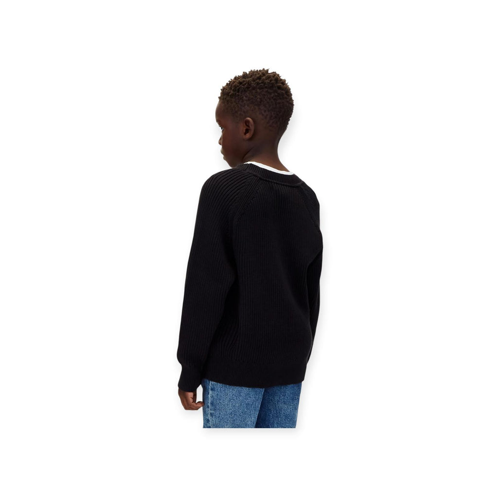 MAGLIONE RAGLAN BAMBINO NERO