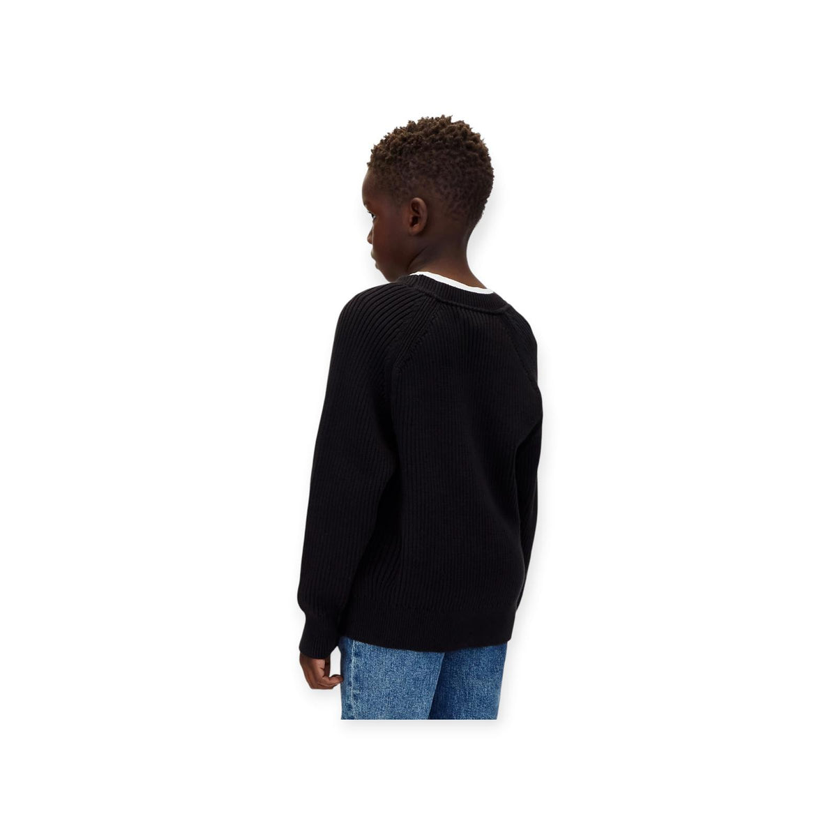 MAGLIONE RAGLAN BAMBINO NERO