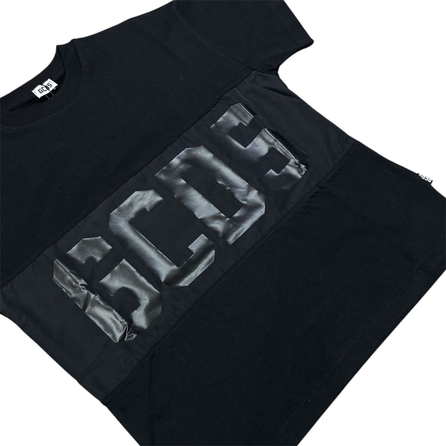 T-SHIRT CON BANDA LOGO NERA