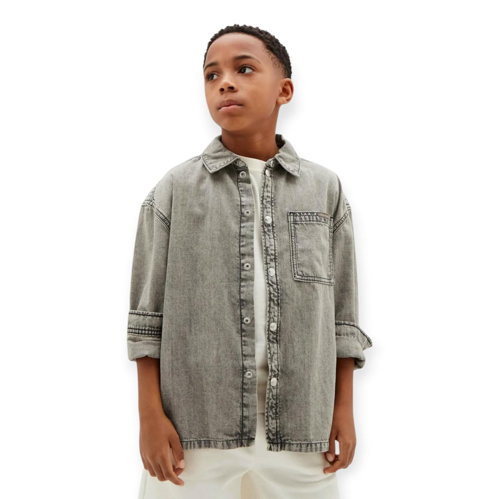 CAMICIONE IN DENIM BAMBINO GRIGIO