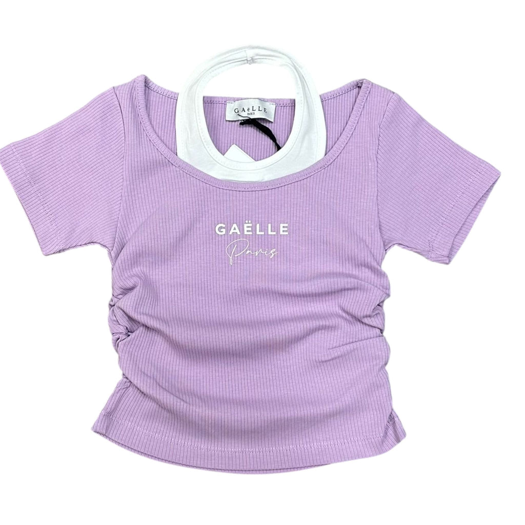 MAGLIA A COSTINE BAMBINA LILLA