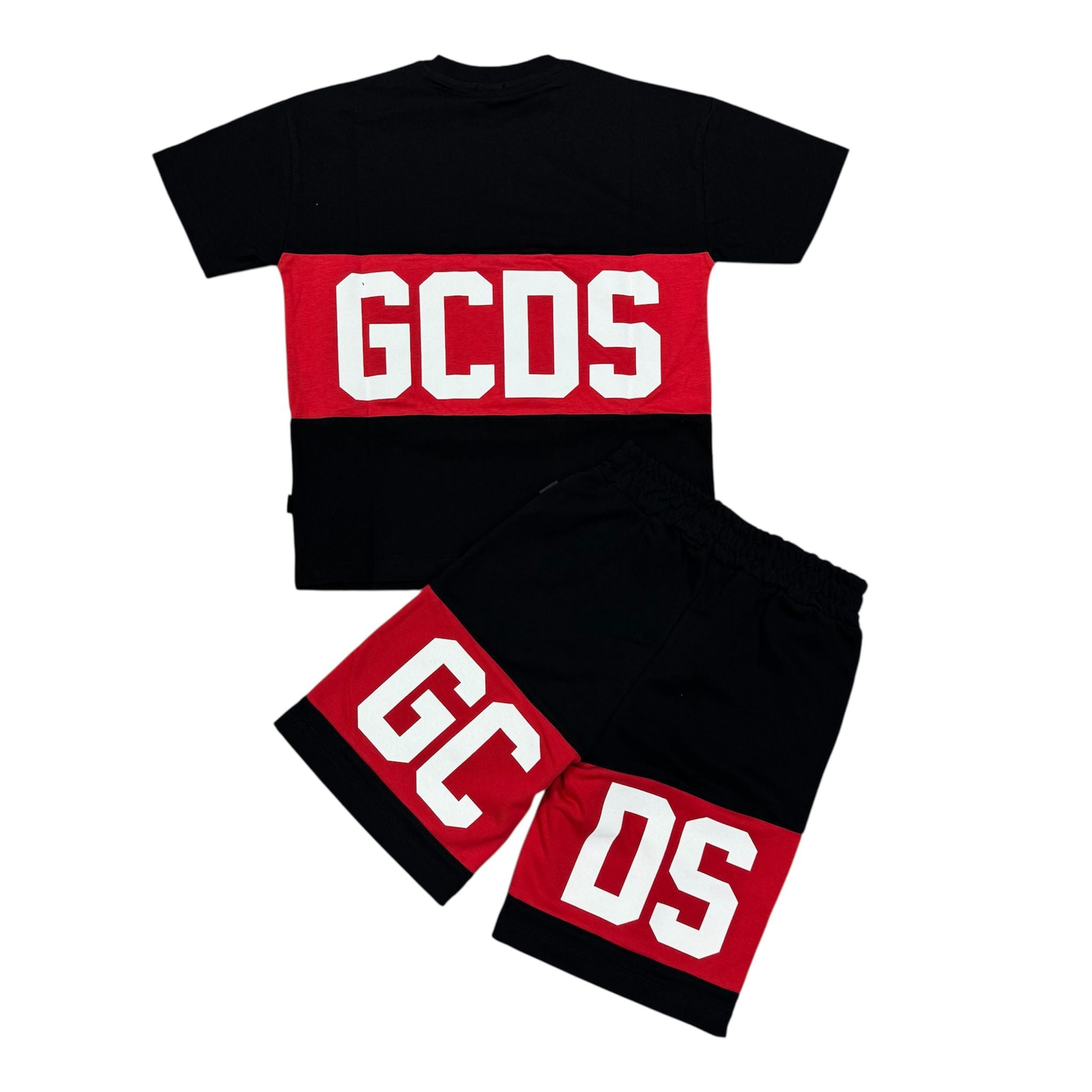 COMPLETO NERO CON BANDA ROSSA