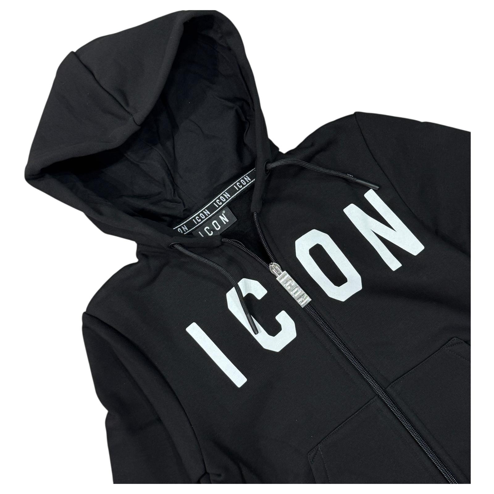 FELPA FULL ZIP ICON BAMBINO NERA