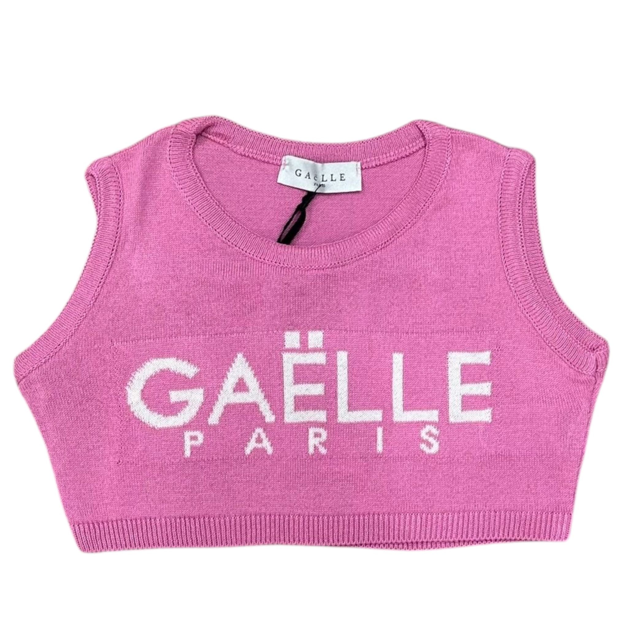 TOP BAMBINA IN FILO ROSA