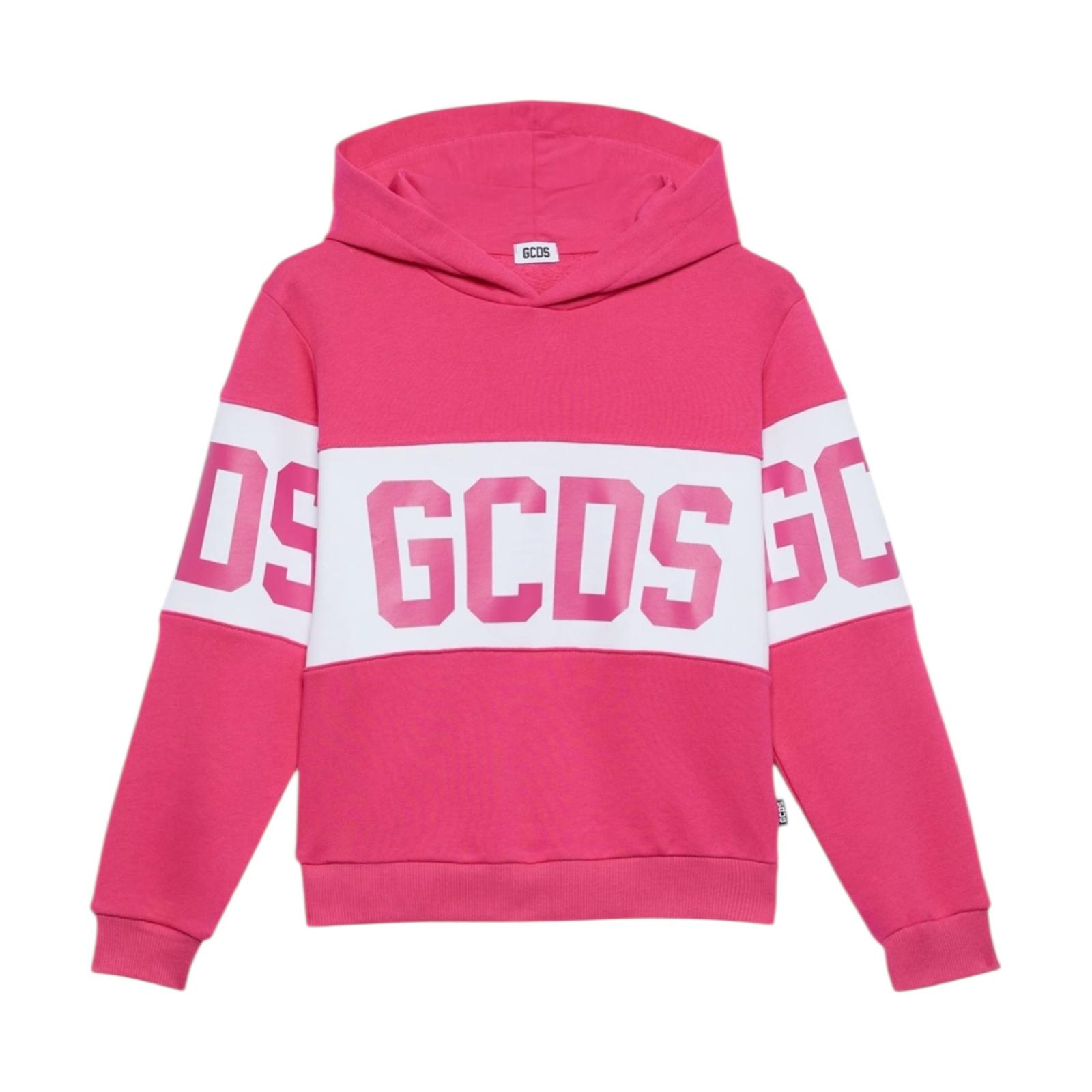 FELPA CON CAPPUCCIO BAMBINA GCDS FUXIA