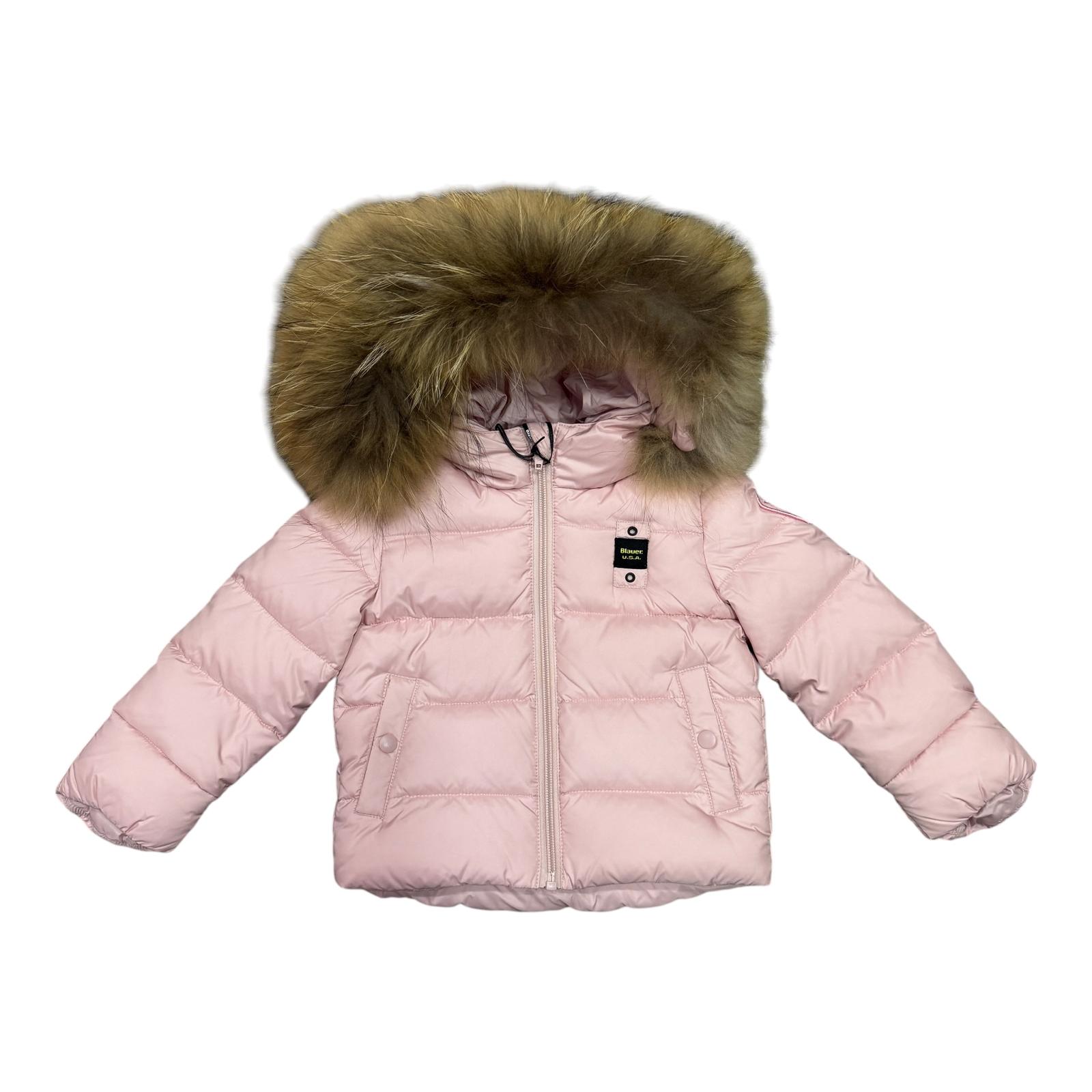 PIUMINO CON BORDO IN PELLICCIA BLAUER BAMBINA ROSA