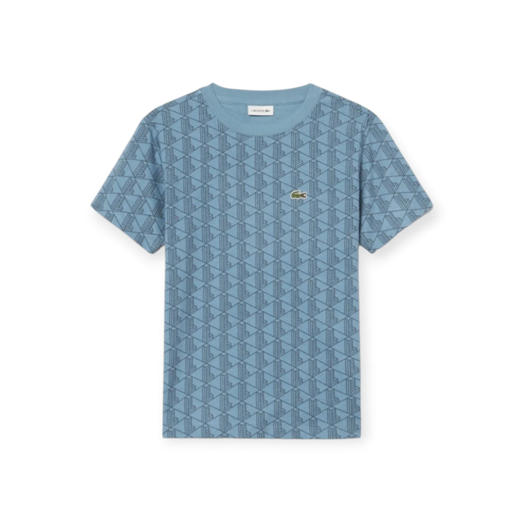 T-SHIRT IN COTONE MONOGRAMMA BLU