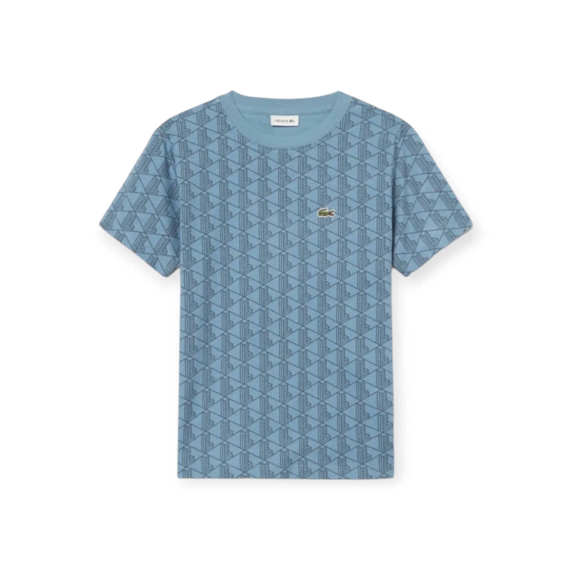 T-SHIRT IN COTONE MONOGRAMMA BLU