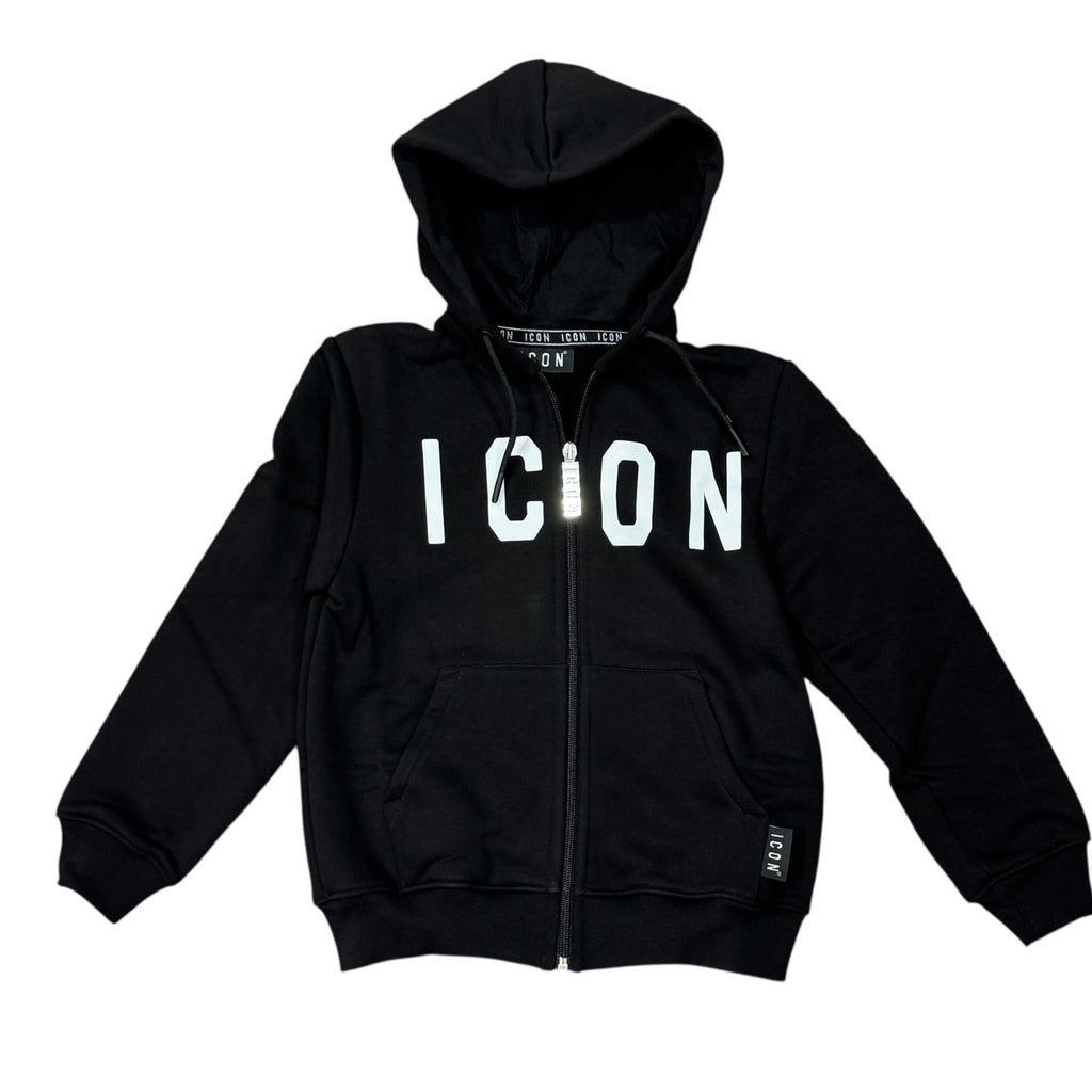 FELPA FULL ZIP ICON BAMBINO NERA