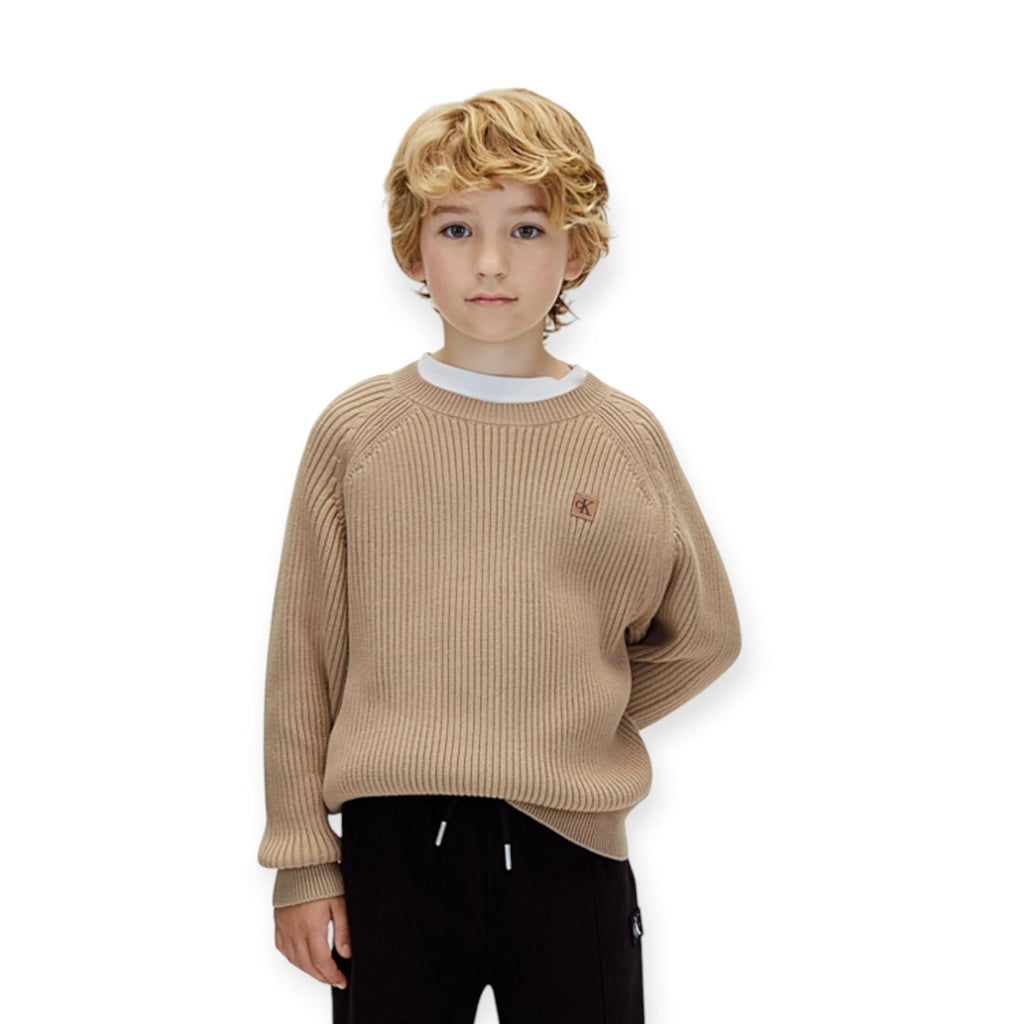 MAGLIONE RAGLAN BAMBINO CAMMELLO