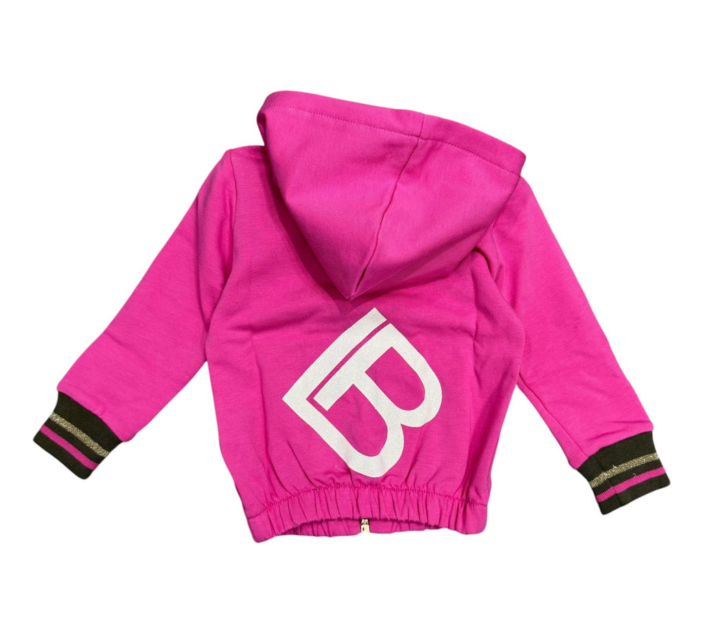 FELPA BAMBINA LAURA BIAGIOTTI  CON CAPPUCCIO ROSA