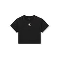 T-SHIRT CROPPED BAMBINA NERO