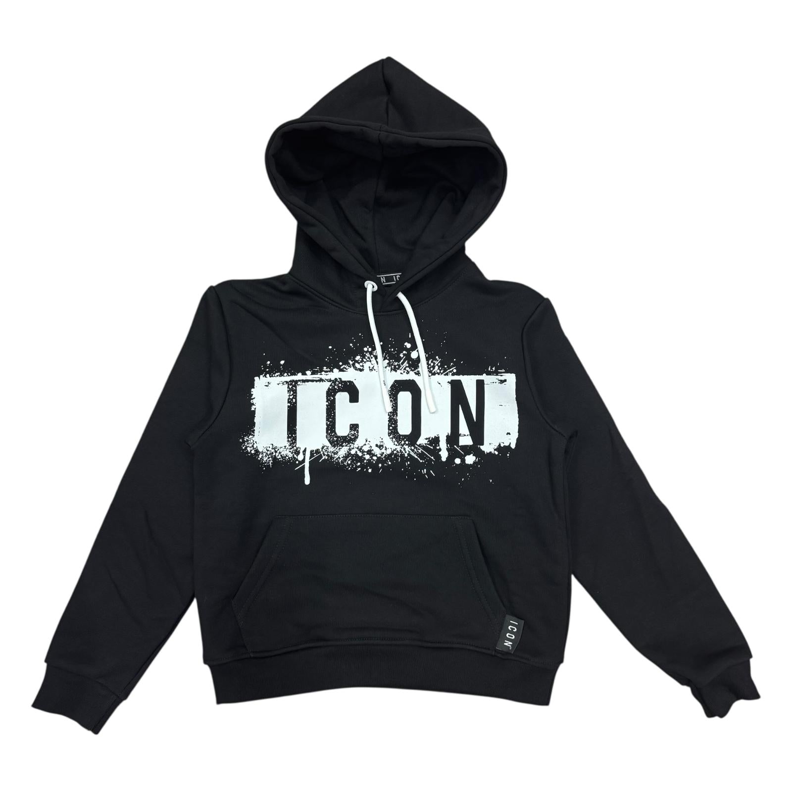 FELPA CON CAPPUCCIO ICON NERA
