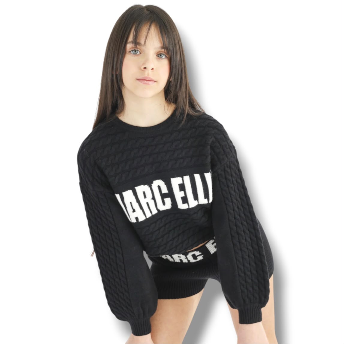 MAGLIONE A TRECCIA BAMBINA NERA