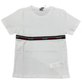 T-SHIRT CON BANDA RICAMATA BIANCA