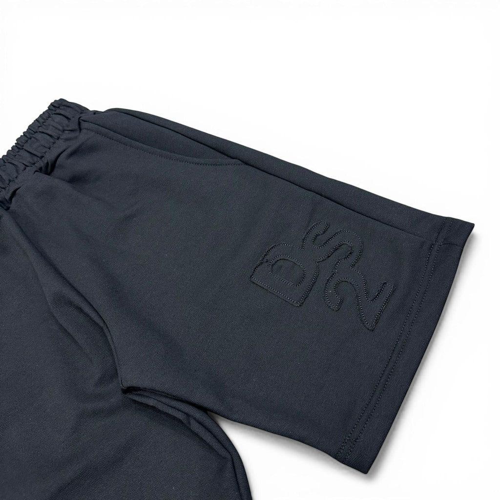 SHORT RICAMO IN COTONE NERO