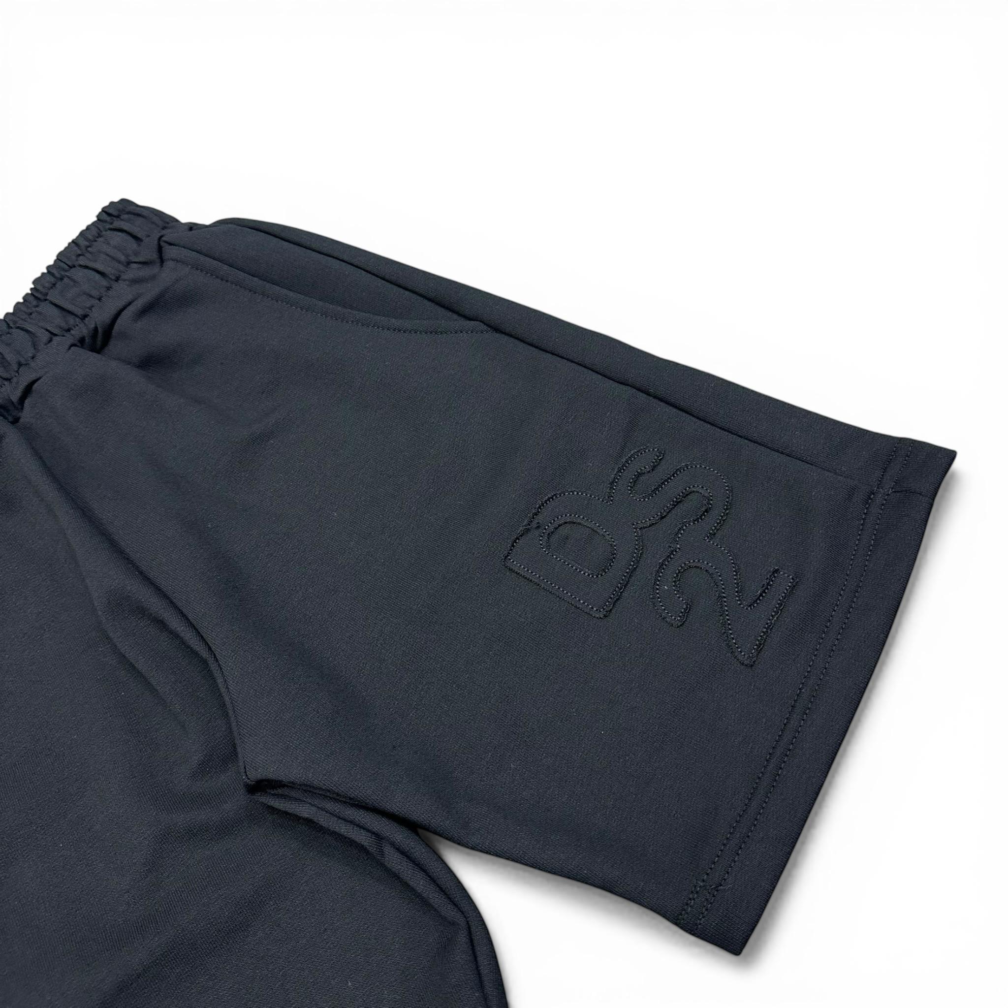 SHORT RICAMO IN COTONE NERO