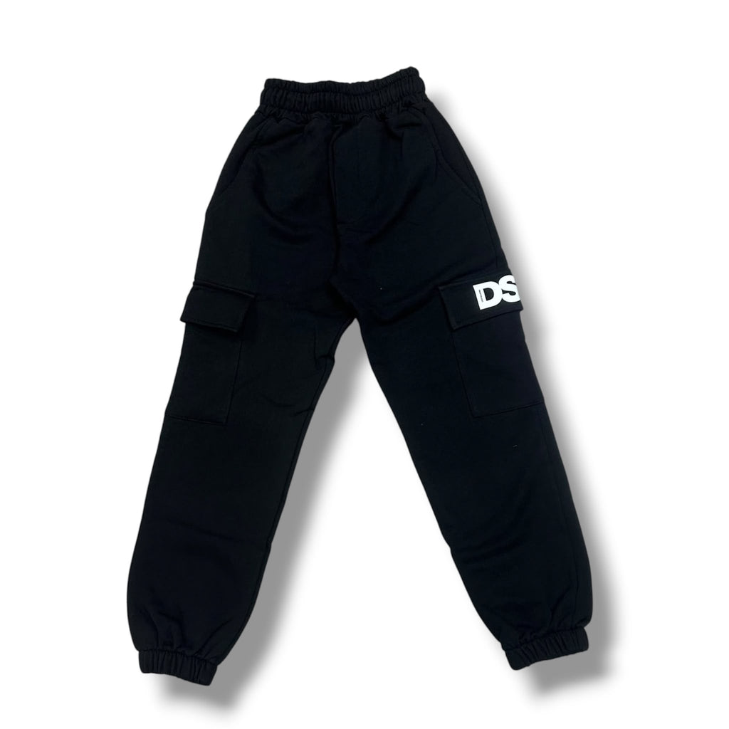 PANTALONE TUTA CARGO BAMBINO NERO