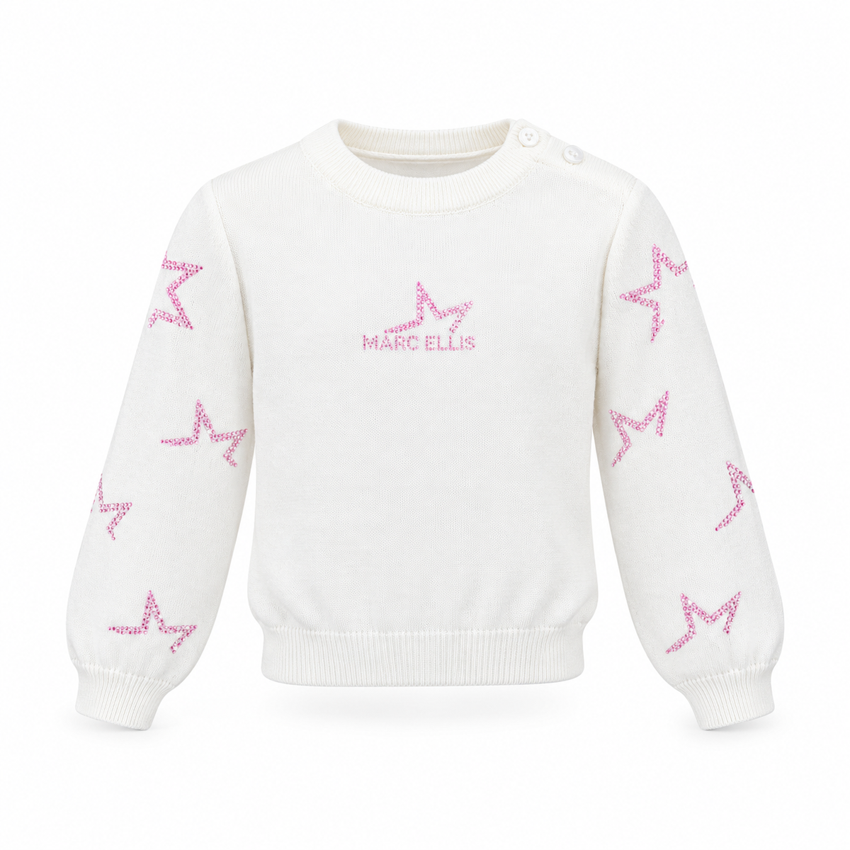 MAGLIONCINO CON STRSS BAMBINA BIANCO