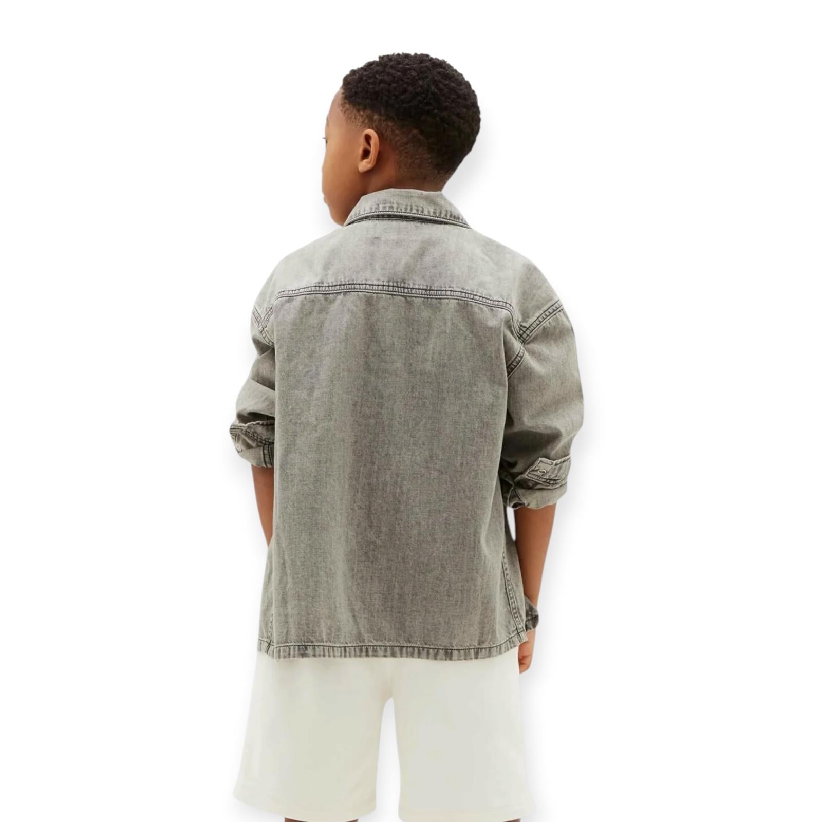 CAMICIONE IN DENIM BAMBINO GRIGIO