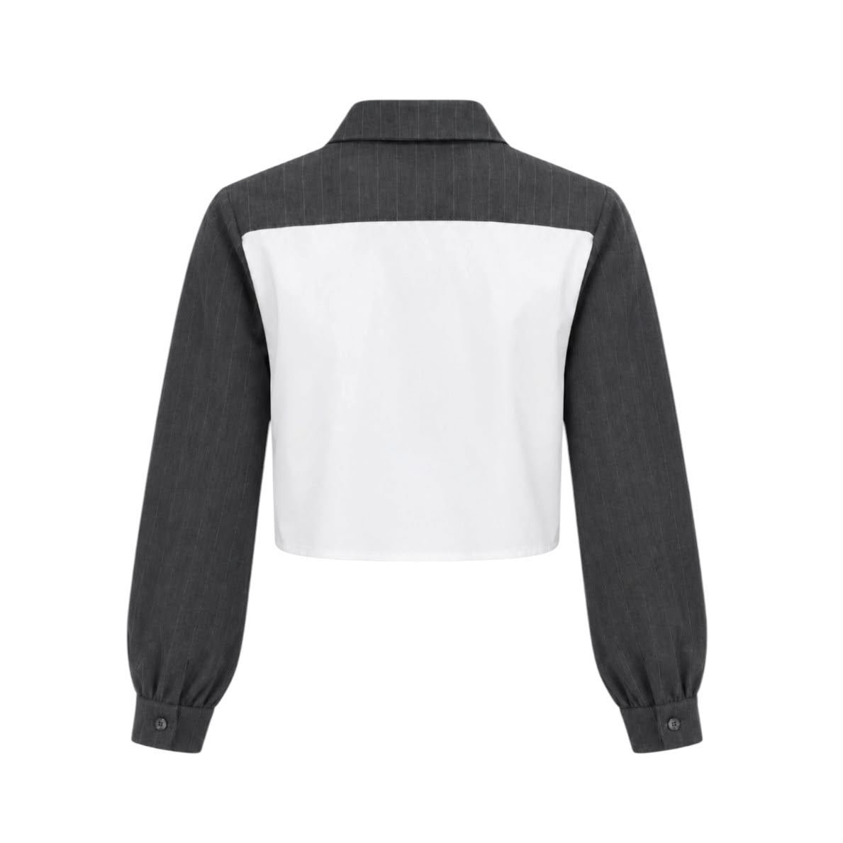 CAMICIA IN TESSUTO GESSATO BAMBINA GRIGIA