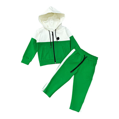 TUTA CON ZIP VERDE BAMBINO