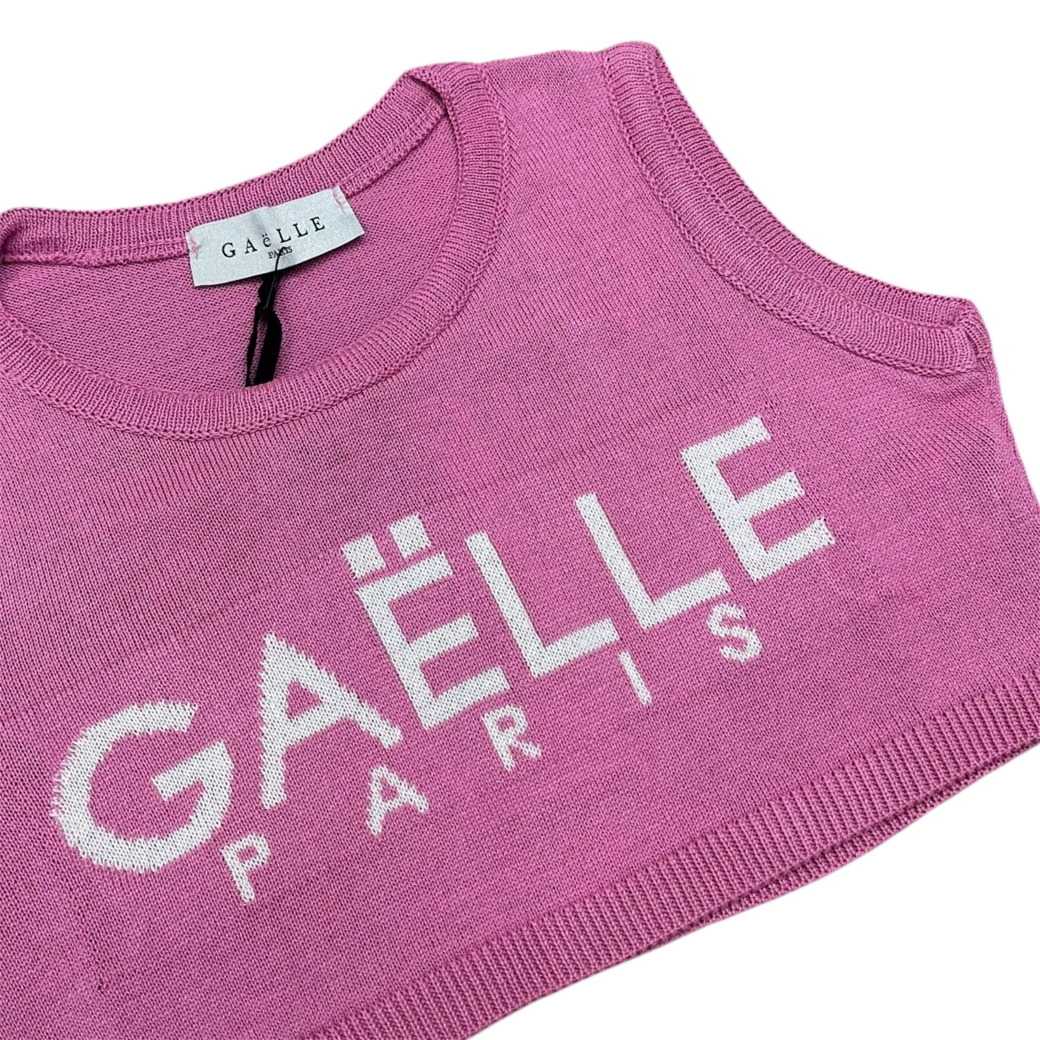 TOP BAMBINA IN FILO ROSA