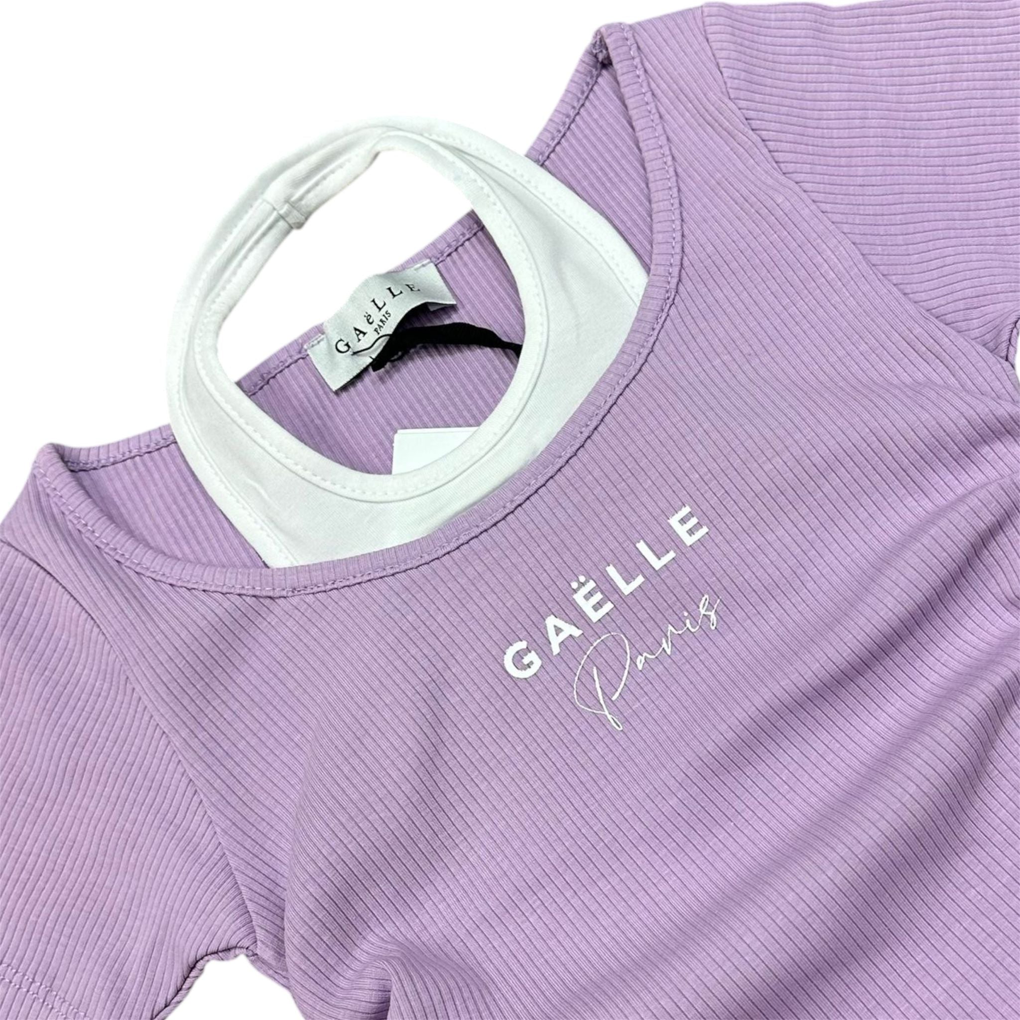MAGLIA A COSTINE BAMBINA LILLA