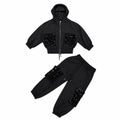 COMPLETO TUTA CROPPED BAMBINA NERA