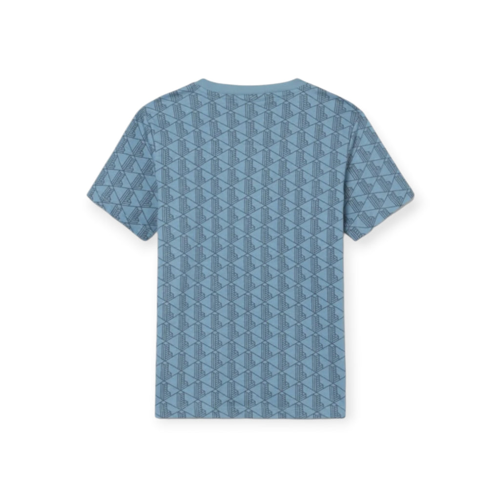 T-SHIRT IN COTONE MONOGRAMMA BLU