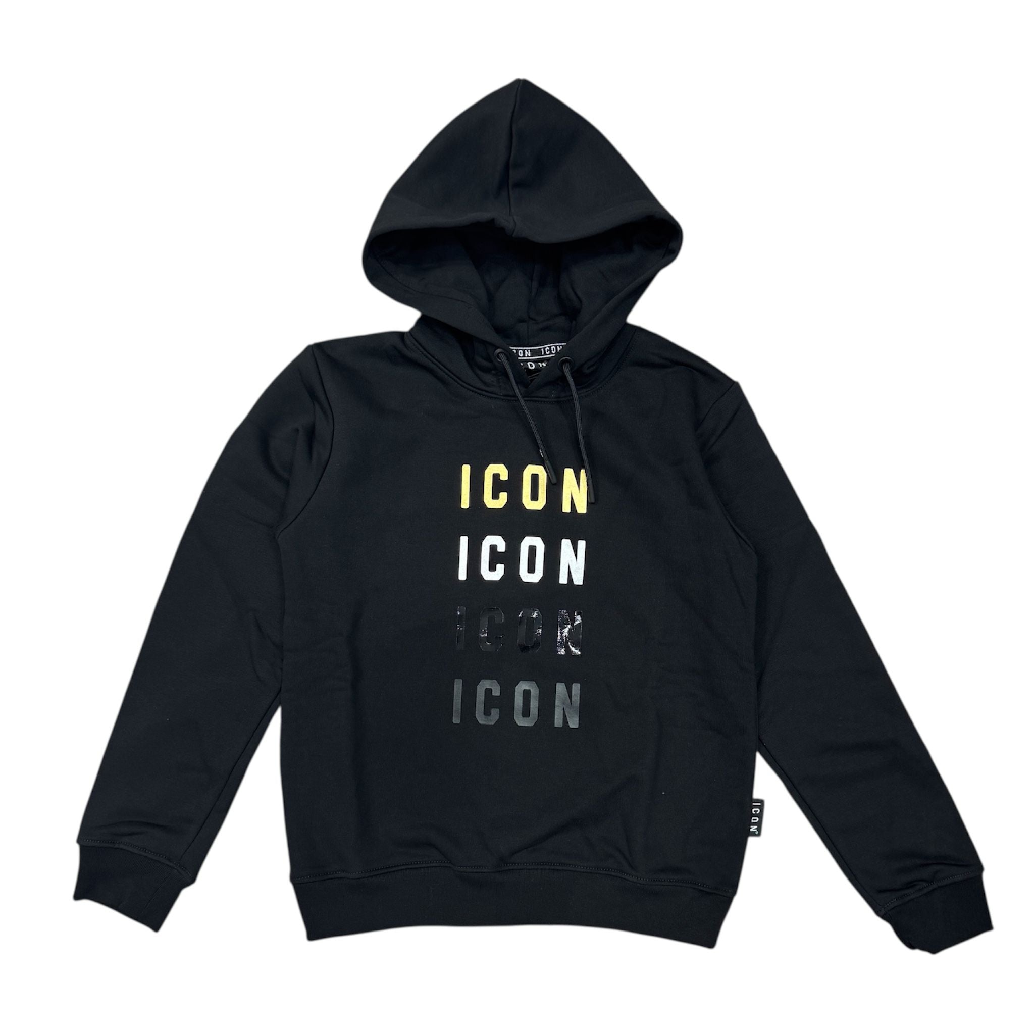 FELPA CON CAPPUCCIO BAMBINA ICON NERO