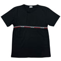 T-SHIRT CON BANDA RICAMATA NERA