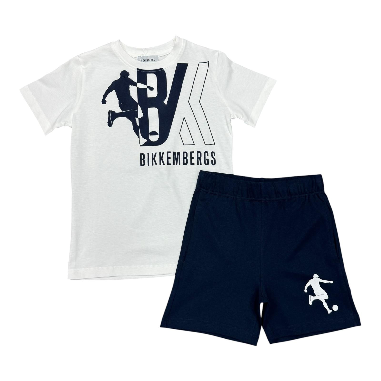 COMPLETO BIKKEMBERGS BAMBINO BIANCO E BLU NAVY
