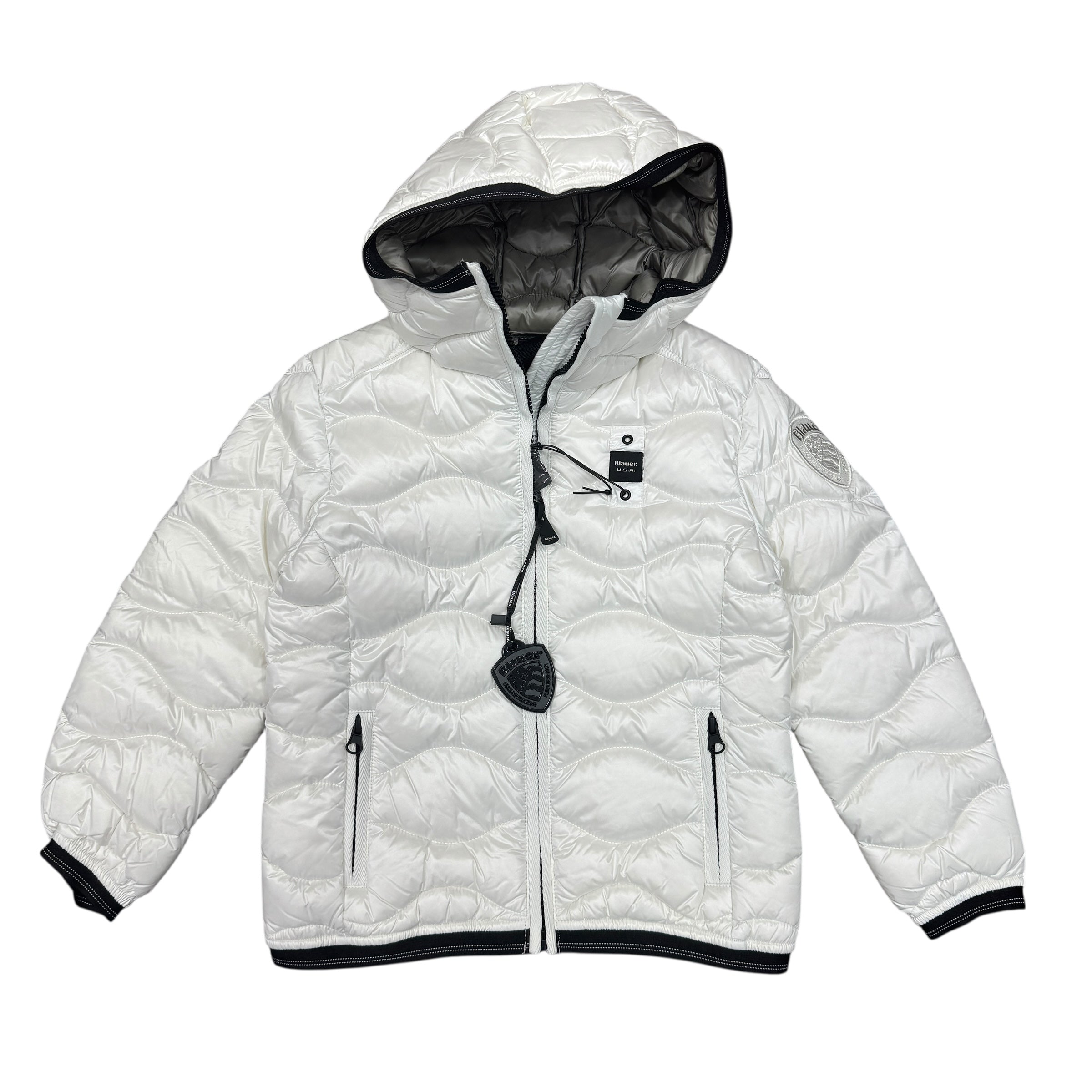 PIUMINO BAMBINA BLAUER LOWELL BIANCO OTTICO