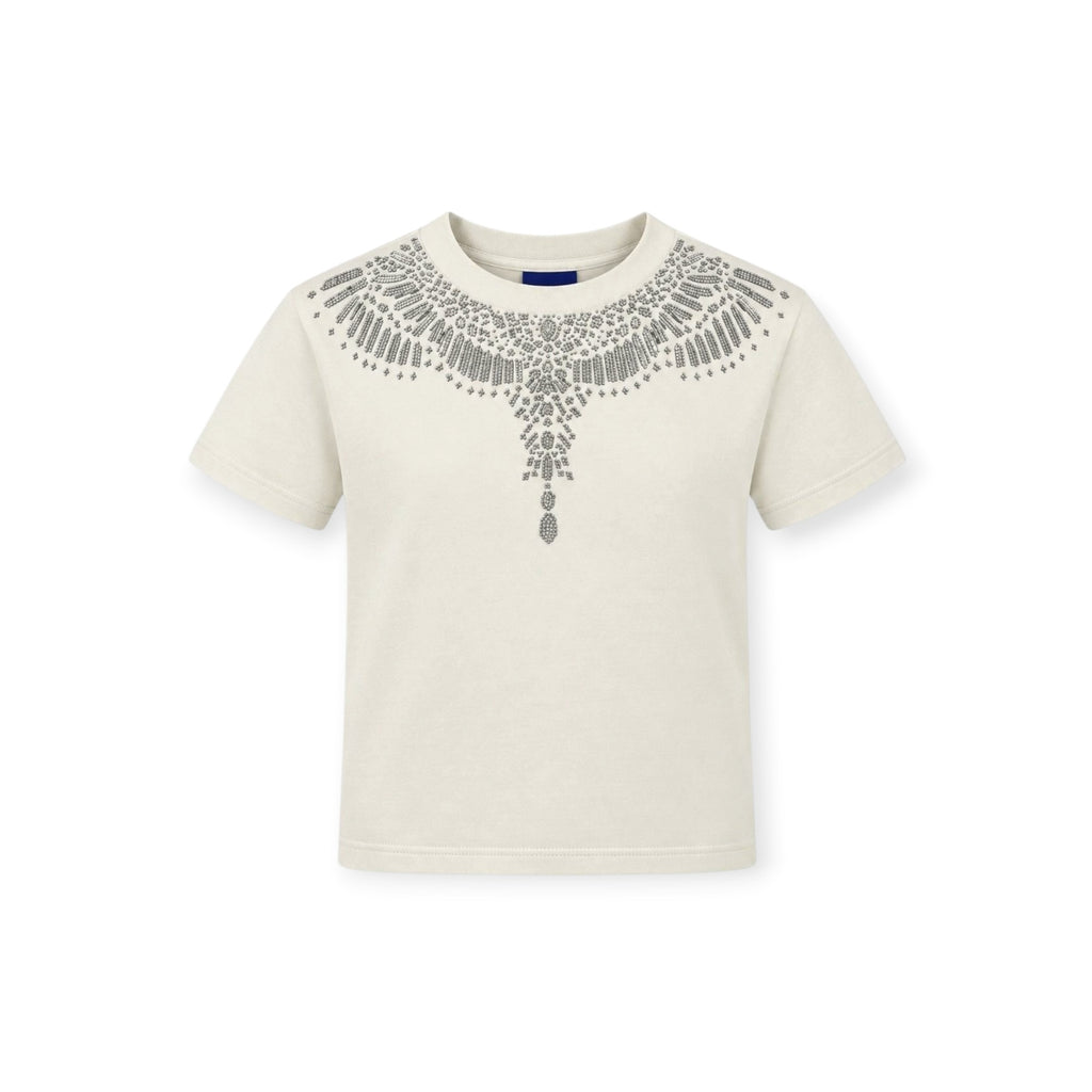 T-SHIRT GIROCOLLO BAMBINA AVORIO