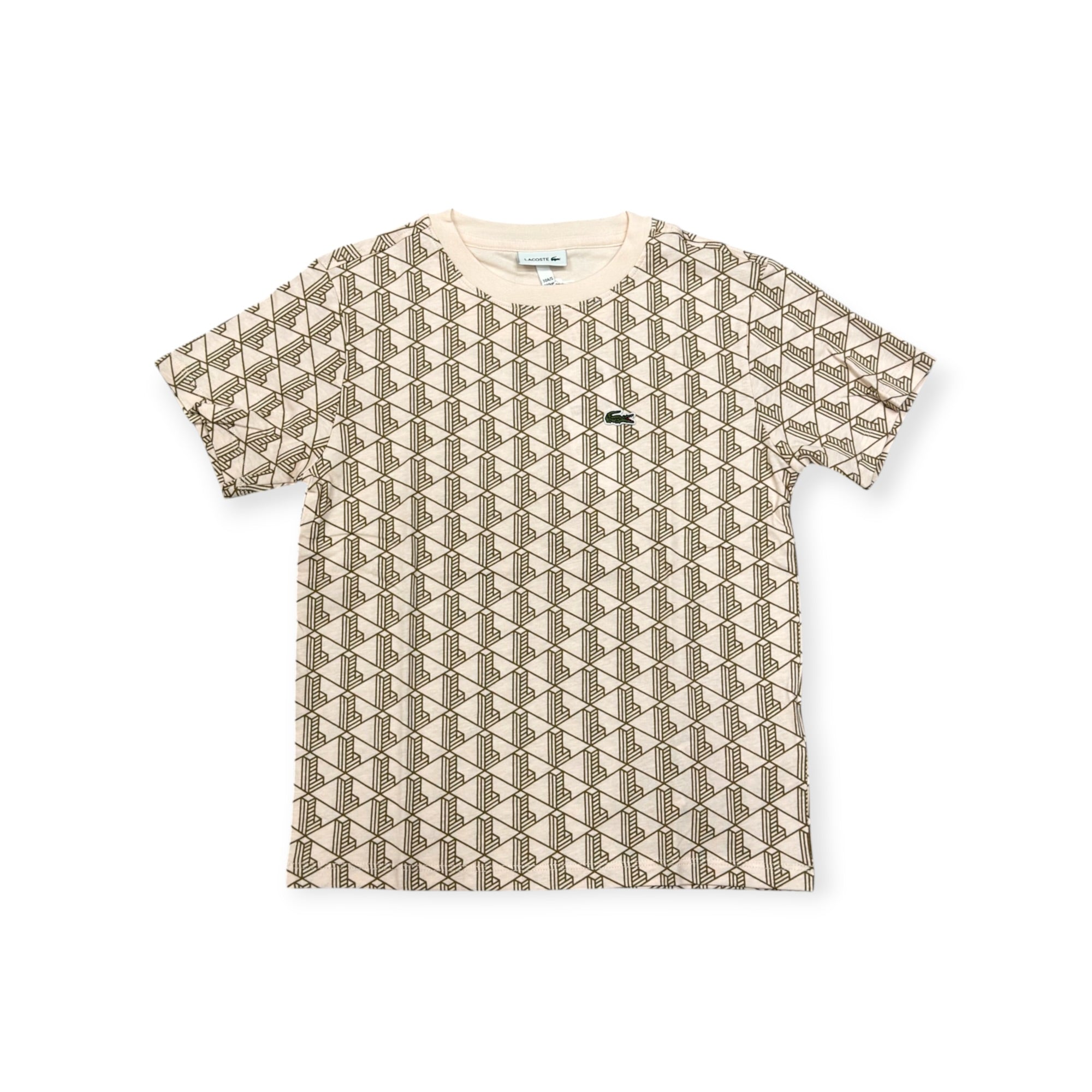 T-SHIRT IN COTONE MONOGRAMMA ROSA