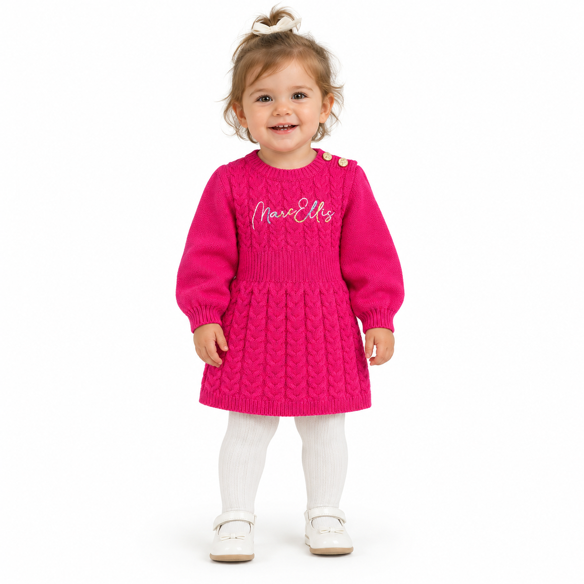 ABITO LOGO RICAMATO BAMBINA FUXIA