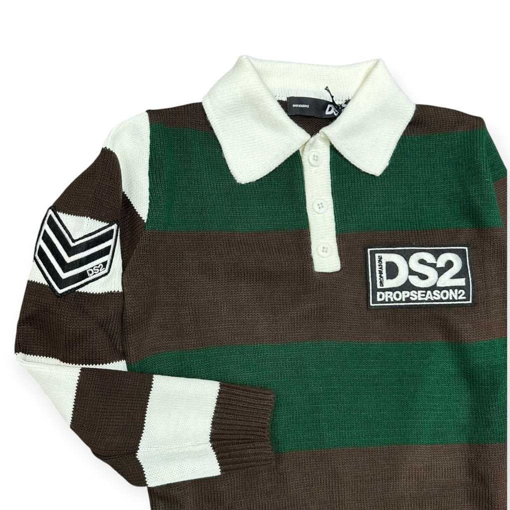 POLO IN MAGLIA BAMBINO MARRONE