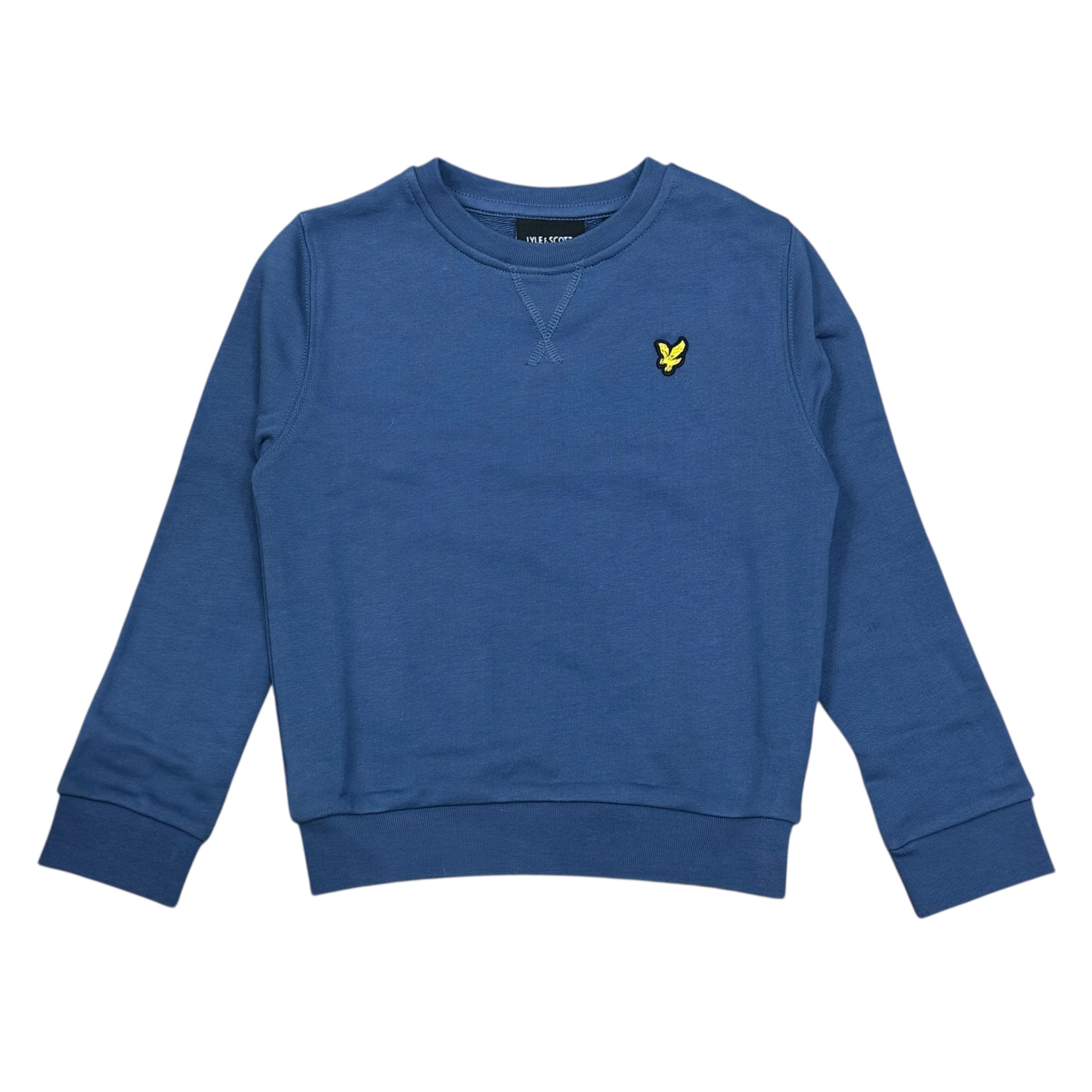 FELPA IN COTONE BAMBINO GIROCOLLO BLU