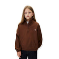 FELPA MEZZA ZIP BAMBINA MARRONE