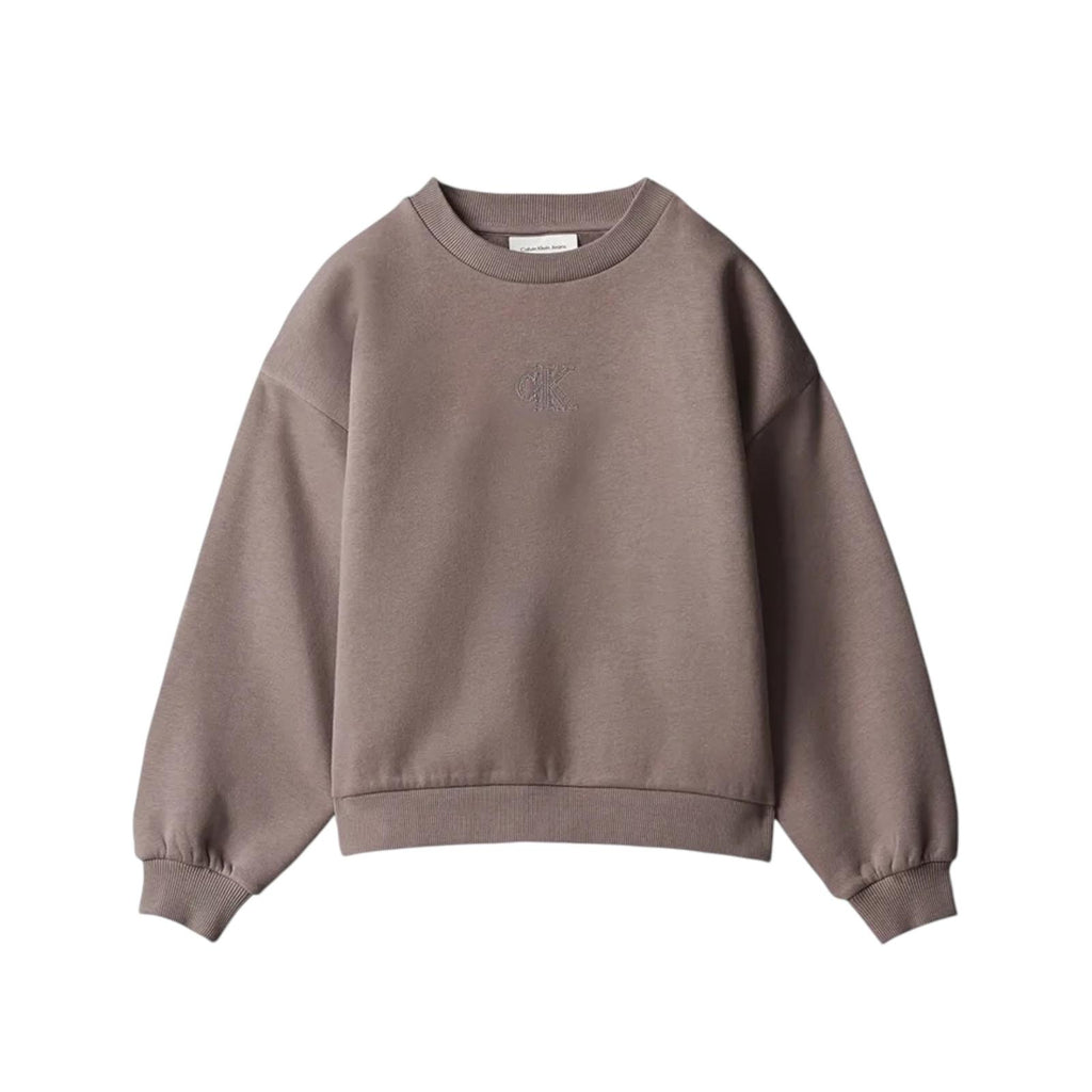 FELPA CROPPED BAMBINA MARRONE