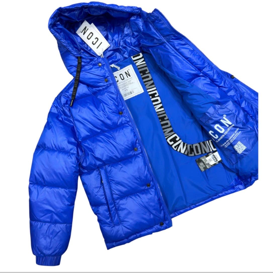 PIUMINO CON CAPPUCCIO BAMBINO BLU