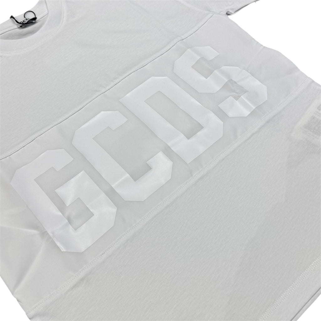 T-SHIRT CON BANDA LOGO BIANCA