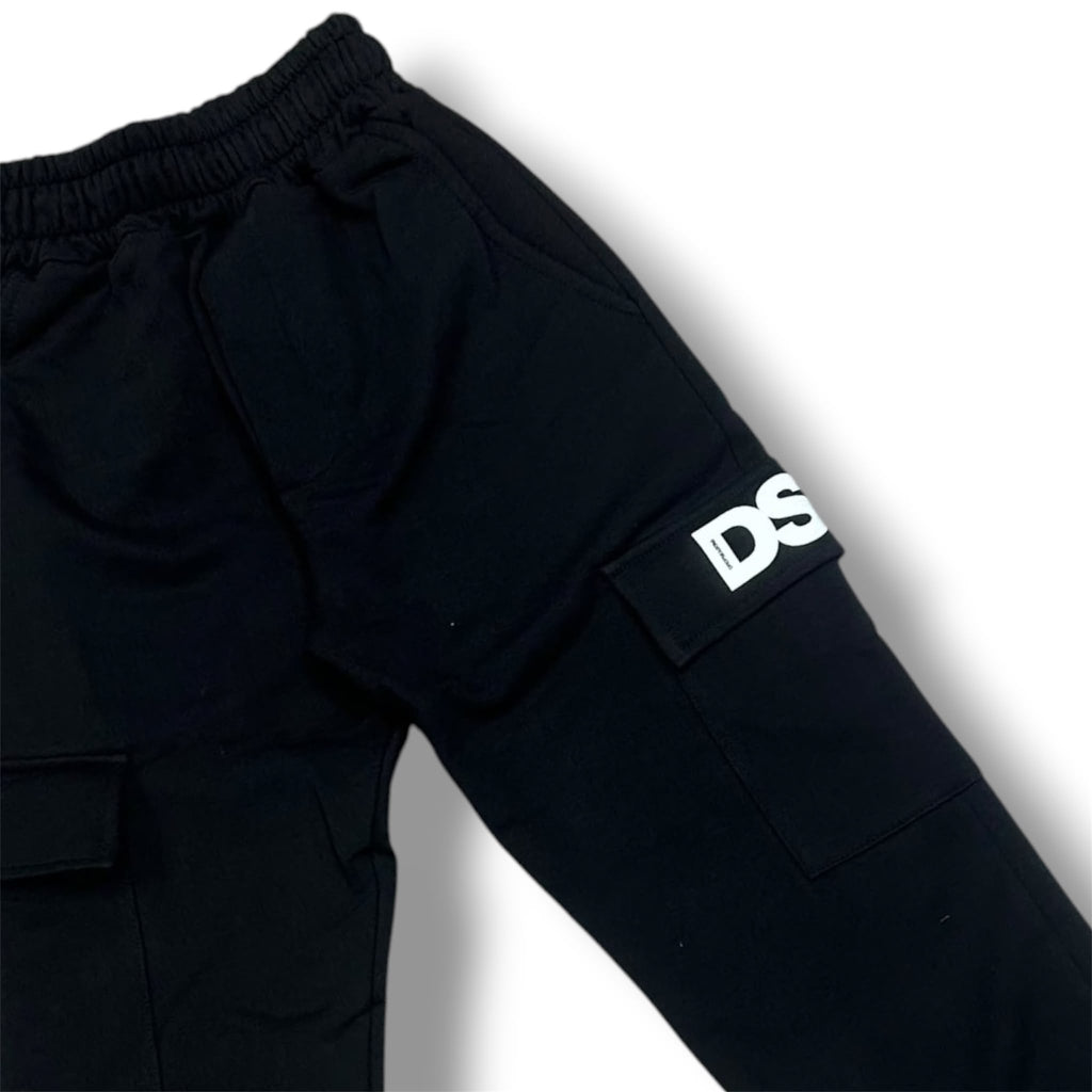 PANTALONE TUTA CARGO BAMBINO NERO