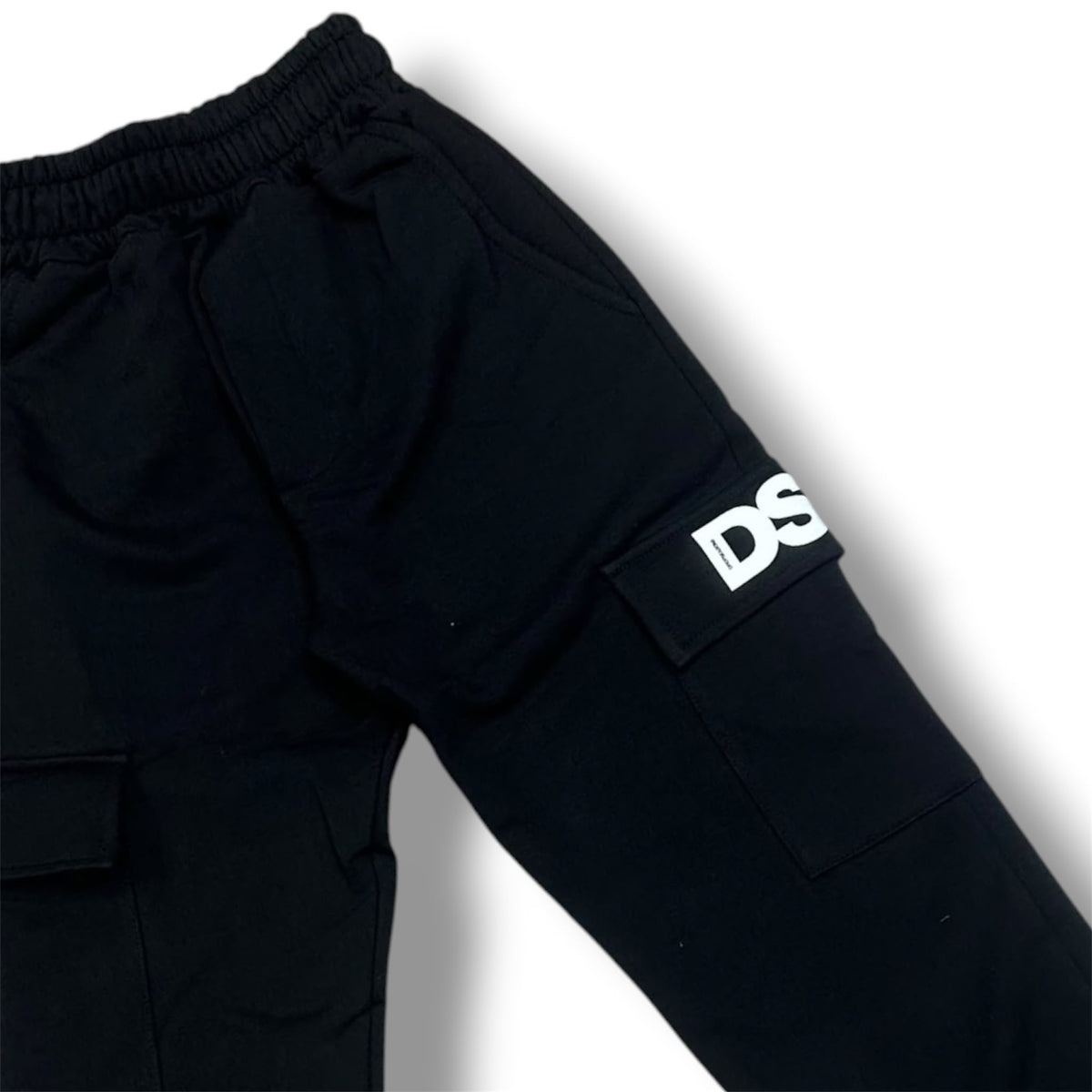 PANTALONE TUTA CARGO BAMBINO NERO